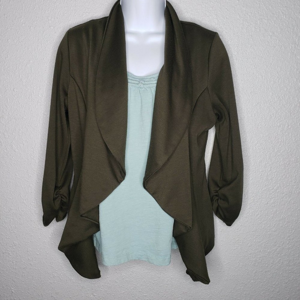 Poetry Waterfall Cardigan - M - Dark Green